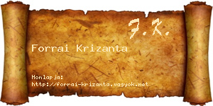 Forrai Krizanta névjegykártya